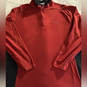 ⭐️ 3/$20 Columbia Dark Red/Orange and Black unisex Quarter-Zip Pullover size xxl